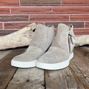 Sofft suede wedge booties size 8